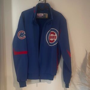 Majestic Blue and Red Cubs Bomber Jacket Sz S B118